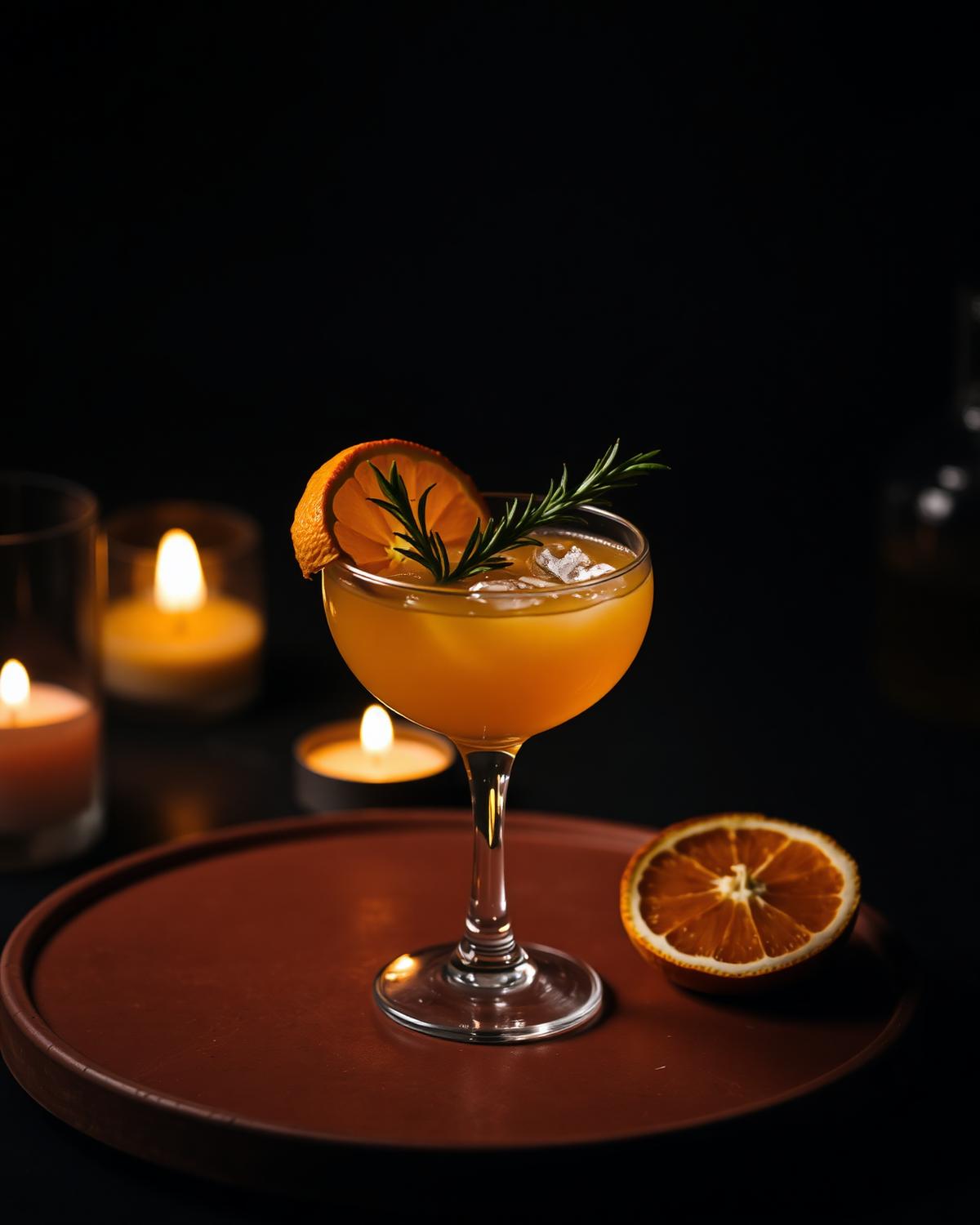 Amber citrus cocktail